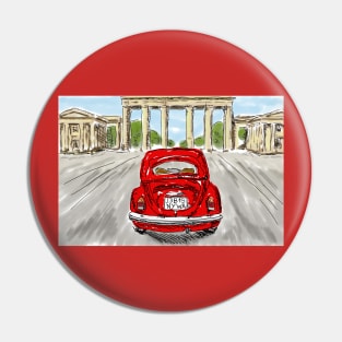 Classic car red Pin