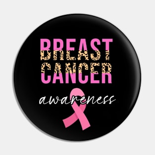 Breast Cancer Awareness Leopard Pink Ribbon Pin