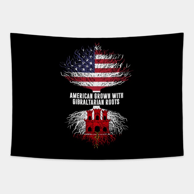 American Grown with Gibraltarian Roots USA Flag Tapestry by silvercoin