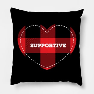 Buffalo Plaid Lumberjack Supportive Love Heart Pillow