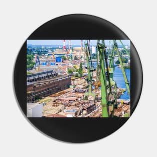 Cranes in Gdansk shipyard Pin