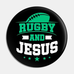 Rugby Player Ball Fan Jersey Jesus Christ Pin