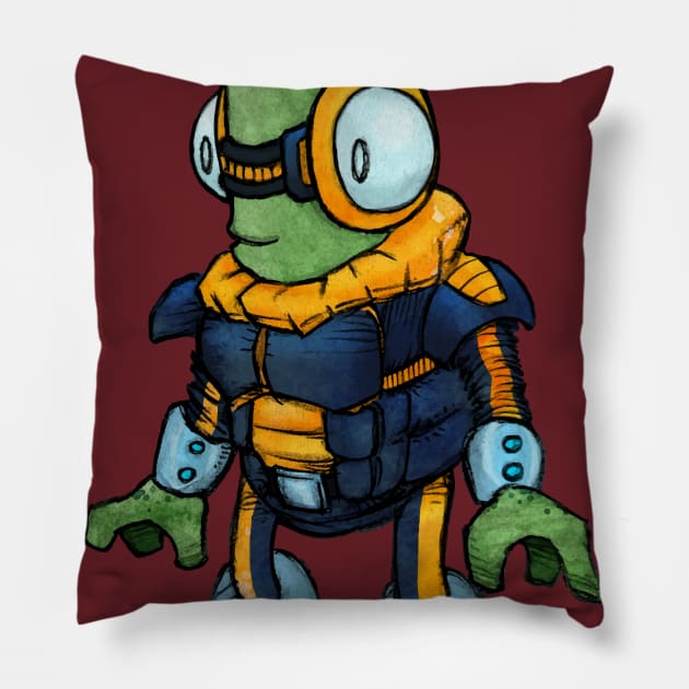 Alien Dood Pillow by Justin Langenberg