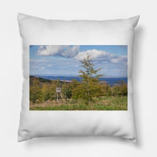 Jägerhochsitz, landscape in Hebst, Gernrode, Quedlinburg, Saxony-Anhalt Pillow