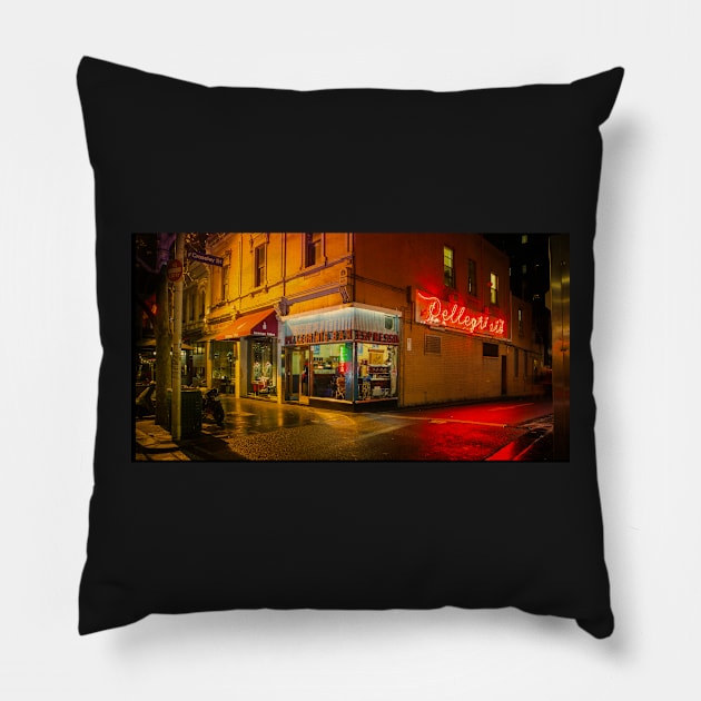 Pellegrinis Espresso Bar Pillow by melbournedesign