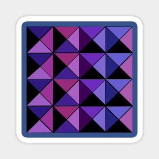 3D Illusion Squared - Violet Blue Magnet