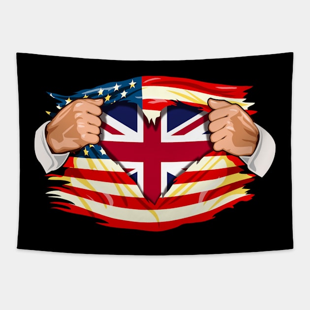 Brits Who Live in America British Flag United Kingdom Tapestry by MerchFrontier