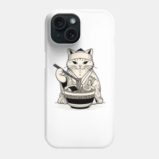 Retro Japanese Kawaii Anime Ramen Cat Phone Case