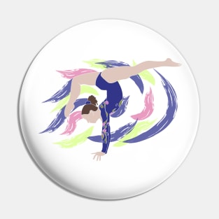 Gymnast Handstand Blue, Pink & Green Pin