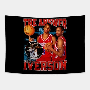 Allen Iverson The Answer Basketball Signature Vintage Retro 80s 90s Bootleg Rap Style Tapestry