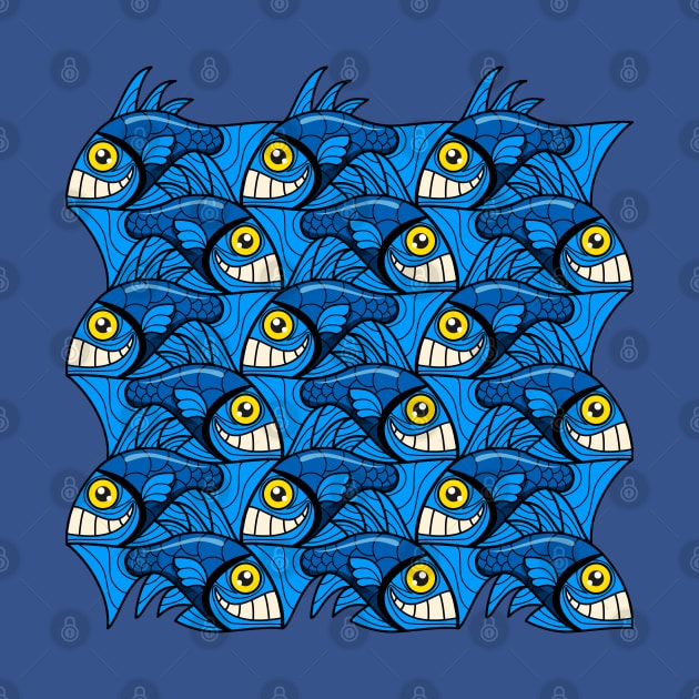 Escher fish pattern IV by Maxsomma