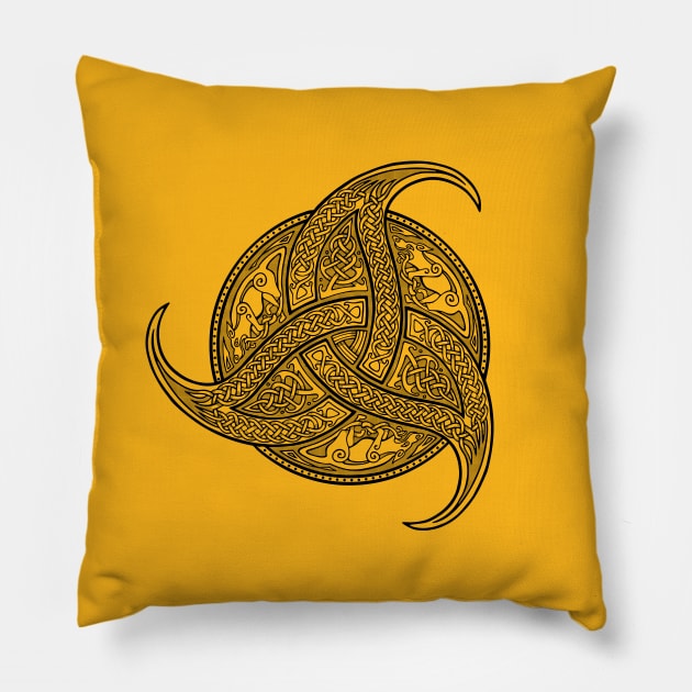 Trinity Knot - Line Art Pillow by Daniel Ranger