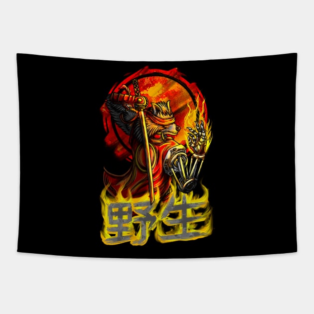 Fire Warrior Tapestry by Migite Art