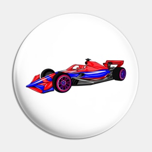 Professional racing car cartoon illustration Pin