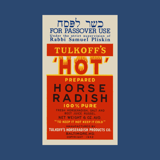 Vintage Baltimore Tulkoff's Kosher Hot Horseradish Label by MatchbookGraphics