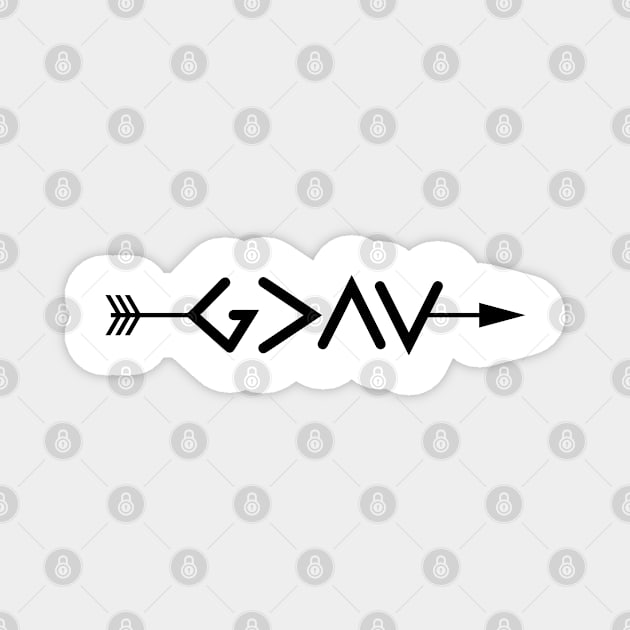 God is Greater Than The Highs and Lows Arrow Christian Design Magnet by ChristianLifeApparel