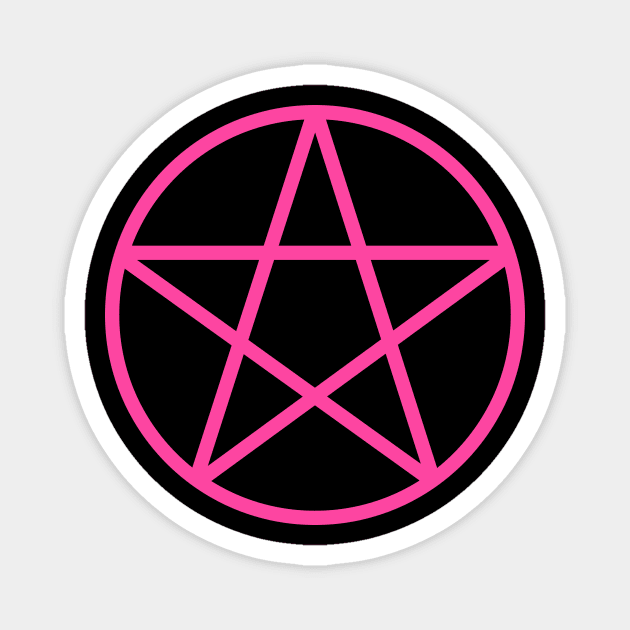 Pagan Wiccan Cheeky Witch® Pink Pentacle Magnet by Cheeky Witch