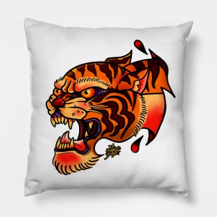 Tiger traditional tattoo Pillow