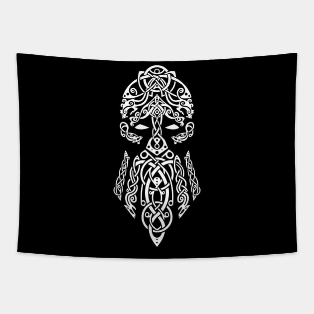 Tyr, Norse God of War, Law and Justice - White Tapestry by Art of Arklin