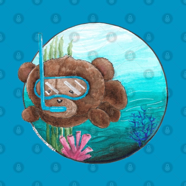 Scuba Bear by ReneeDixonArt