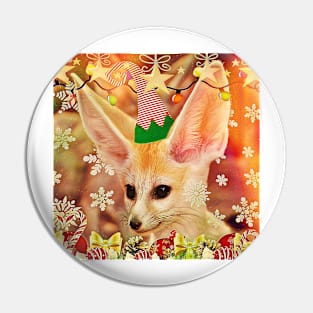 Santa's Fennec fox elf Pin