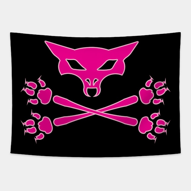 Catskull n Bones Tapestry by Alison Diamond