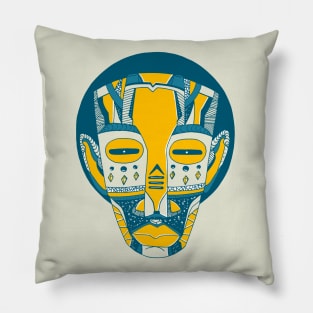 Retro Wave African Mask No 3 Pillow
