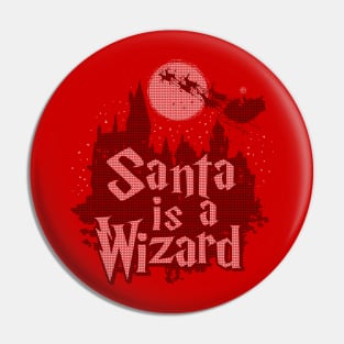 Santa Claus Funny Wizard Fantasy Inspired Christmas Ugly Sweater Winter Meme Pin