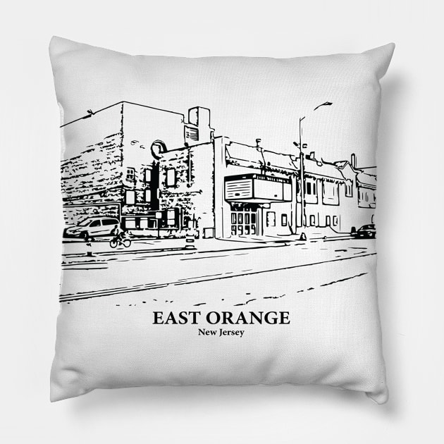 East Orange - New Jersey Pillow by Lakeric