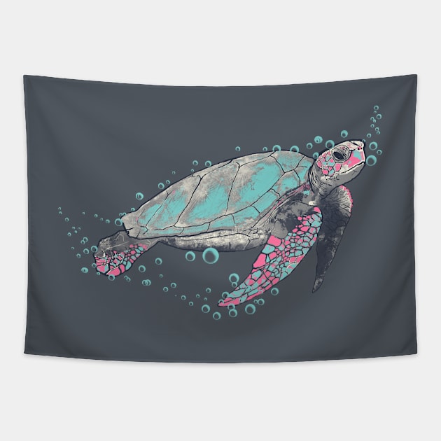 sea turtle Tapestry by martinskowsky