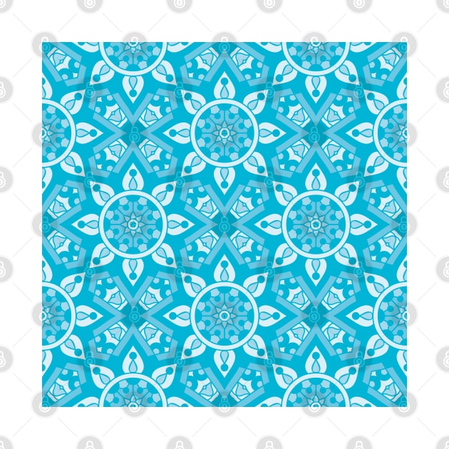 Ornamental floral mandala blue #8 by GreekTavern