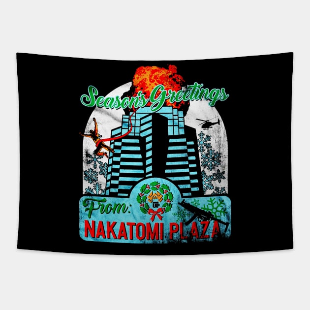 Season's Greetings From Nakatomi Plaza Tapestry by wildzfreak