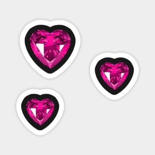 pink bejeweled bedazzled heart gems sticker pack Magnet