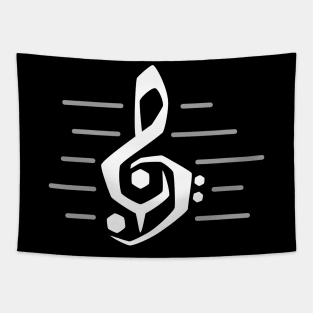 Power Clef - D - Free Lines White Tapestry