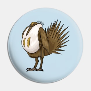 Great sage grouse bird cartoon illustration. Pin