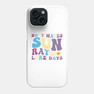 Boat Waves Sun Rays Lake Days, Summer, Retro Summer, Hello Summer, Beach Phone Case