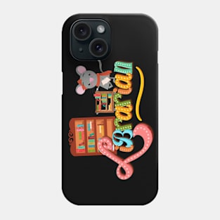 Cute mouse librarian illustration Phone Case