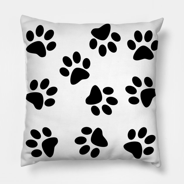 Cute Little Paws - Pattern Design Pillow by art-by-shadab