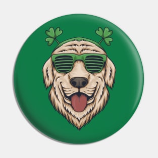 Irish Golden Retriever Funny St. Patrick's Day Gift Pin