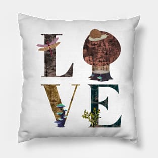 Mushroom Nature  Love Letters Pillow