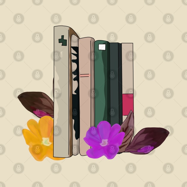 Books with flowers by Antiope