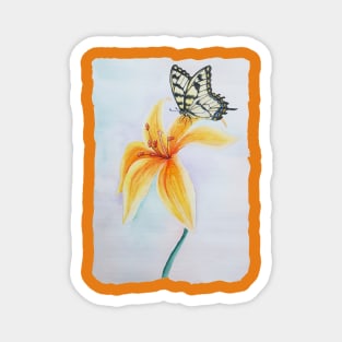 Watercolor Botanical Eastern Tiger Swallowtail Butterfly Magnet