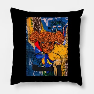 Explore NFT Character - MaleMask Street Art with Doodle Eyes on TeePublic Pillow