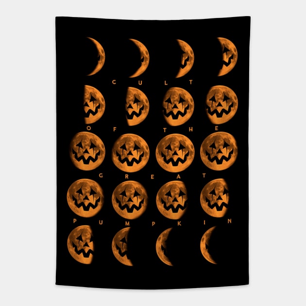 Cult of the Great Pumpkin Moon Phases Tapestry by Chad Savage