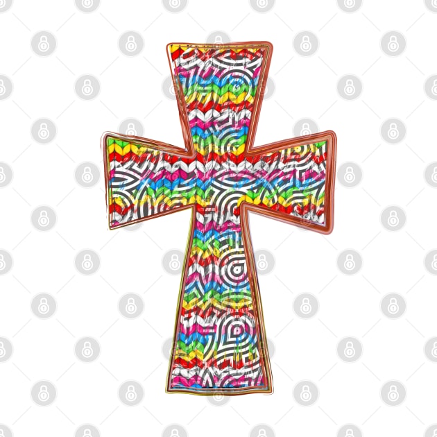 Colorful Cross. Religious. by Satic