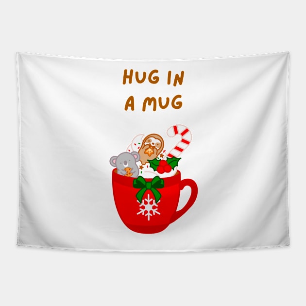 Christmas Hug in a Mug Hot Chocolate Tapestry by theslothinme