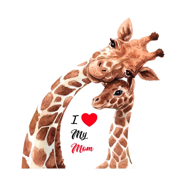 Giraffe Mom and Baby Happy mothers day by Chichid_Clothes