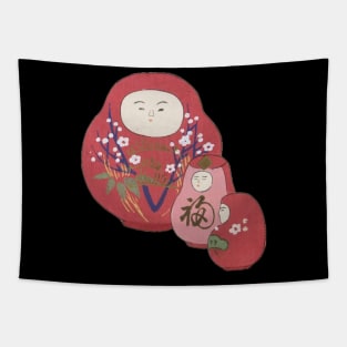 Japanese Matryoshka Doll Nesting Doll Kokeshi Doll Tapestry