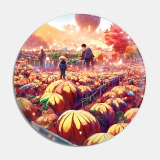 Autumn Fall Season in Halloween Pumpkin Patch Pumpkin Spice Japanese Style Pin