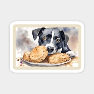 Dog eats biscuit Magnet